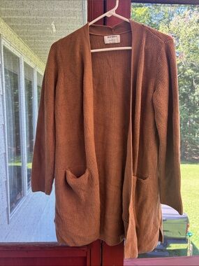 Old Navy Brown Open-Front Ribbed Cardigan